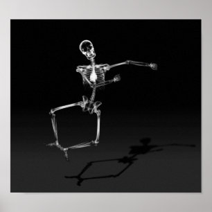 POSTER X-RAY SKELETON JOY LEAP B&W