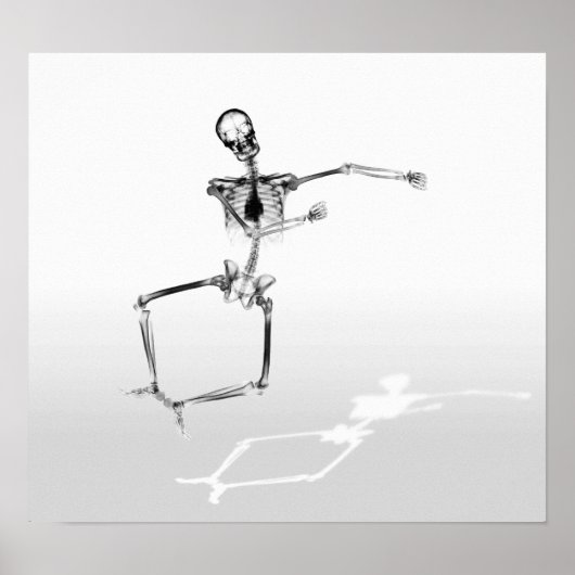 POSTER - X RAY SKELETON JOY LEAP B&W (Devant)