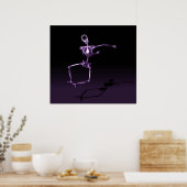 POSTER - X-RAY SKELETON JOY LEAP BLK PAARS (Keuken)