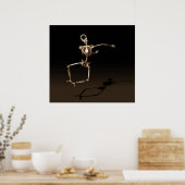 POSTER - X-RAY SKELETON JOY LEAP BLK SEPIA (Keuken)