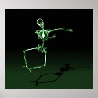 POSTER - X RAY SKELETON JOY LEAP LEAP BLK GREEN
