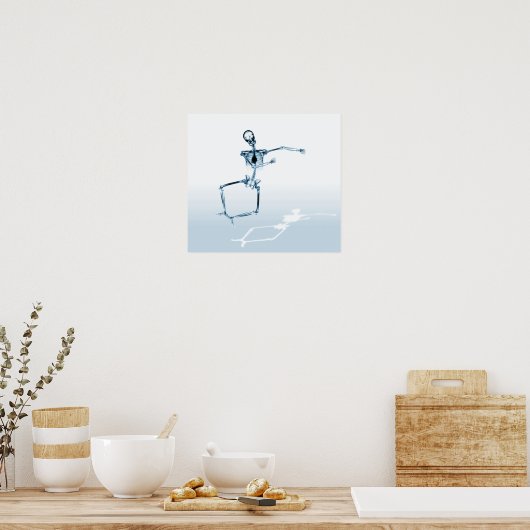 POSTER - X RAY SKELETON JOY LEAP LEAP BLUE (Cuisine)