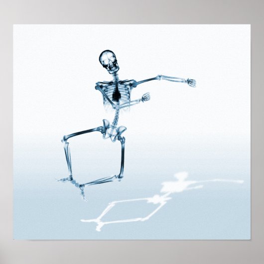 POSTER - X RAY SKELETON JOY LEAP LEAP BLUE (Devant)
