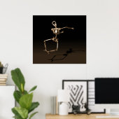 POSTER - X RAY SKELETON JOY LEAP LEAP NOIR SEPIA (Bureau à domicile)