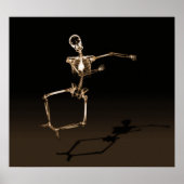 POSTER - X RAY SKELETON JOY LEAP LEAP NOIR SEPIA (Devant)