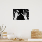 Poster X-Ray Skeleton Mains et bijoux - B&W (Cuisine)