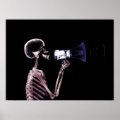 POSTER X-RAY SKELETON SUR MEGAPHONE - ORIGINAL (Devant)