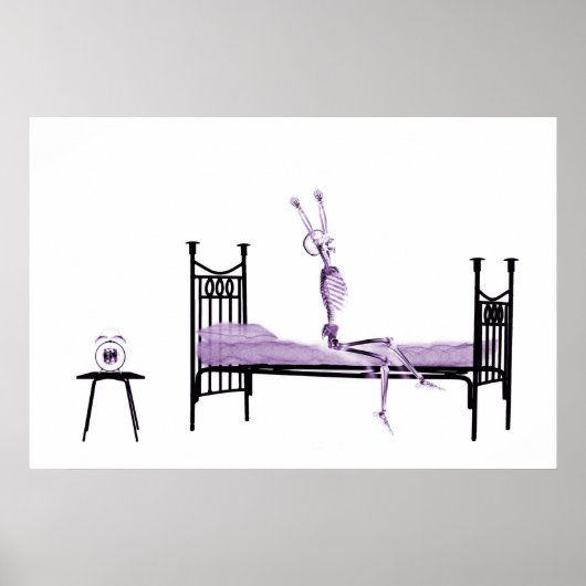 Poster - X-Ray Skeleton violet au coucher (Devant)
