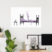 Poster - X-Ray Skeleton violet au coucher (Bureau à domicile)