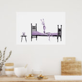 Poster - X-Ray Skeleton violet au coucher (Cuisine)