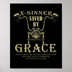 Poster X-Sinner sauvé par Grace Christian Faith Motorcycl