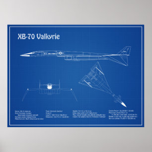 Poster XB-70 Valkyrie - Plan directeur de l'avion AD