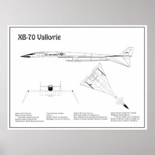 Poster XB-70 Valkyrie - Plans de plan d'avion BD