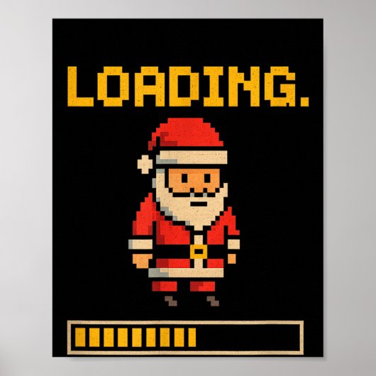 Poster Xel Santa Loading Retro Christmas Gamer Shirt (Devant)