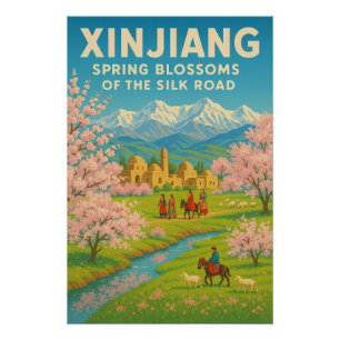 Poster Xinjiang, Chine - Les fleurs du printemps