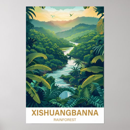 Poster Xishuangbanna Rainforest Yunan Tiongkok Voyage (Devant)