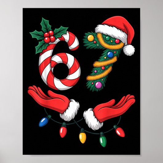 Poster Xmas 67 Hands Gesture Candy Canes Santa Holiday Ki (Devant)