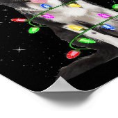 Poster Xmas Holiday Lighting Santa Border Collie Dog Chri (Coin)