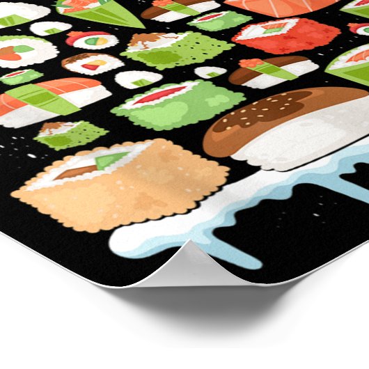 Poster Xmas Japanese Sushi Christmas Tree Holiday Pajama  (Coin)