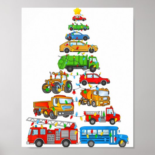 Poster Xmas Light Christmas Tree, Funny Xmas Boys Kids To (Devant)