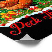 Poster Xmas Lighting Santa Hat Chicken Christmas Tree  (Coin)