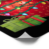 Poster Xmas Lighting Santa Hat Strawberry Christmas (Coin)