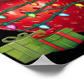 Poster Xmas Lighting Santa Hat Strawberry Christmas T Shi (Coin)