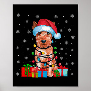 Poster Xmas Lights Père Noël Soft Coated Wheaten Terrier