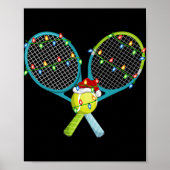 Poster Xmas Lights Santa Hat Tennis Christmas Premium (Devant)