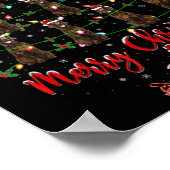 Poster Xmas Lights Santa Irish Setter Dog Christmas Tree (Coin)