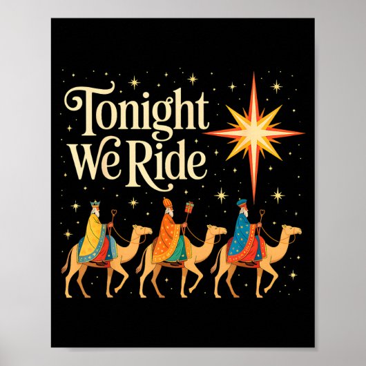 Poster Xmas Men Women Nativity Three Wise Men Tonight We (Devant)