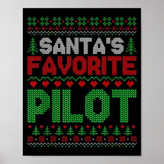 Poster Xmas Santa's Favorite Lot Funny Ugly Christmas Swe (Devant)