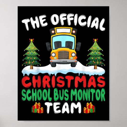 Poster Xmas School Bus Monitor Team - School Bus Monitor (Devant)