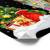 Poster Xmas Tree Lights Santa Hat Rough Collie Dog Christ (Coin)