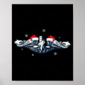 Poster Xmas Veterans Day U.s Submarine Santa Hat Christma (Devant)