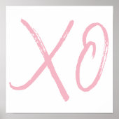 Poster XO Love and Hugs Pink Script (Devant)