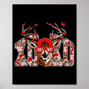 Poster Xoxo Camo Buck chasse au cerf Saint Valentin garço