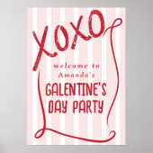Poster XOXO Hand Drawn Galentine’s Day Party Welcome (Devant)