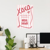 Poster XOXO Hand Drawn Pink Bridal Shower Welcome (Bureau à domicile)