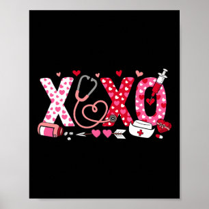 Poster Xoxo Infirmière Stéthoscope de la Saint-Valentin V