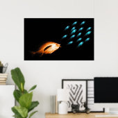 POSTER XRAY FISH CHASE ORIGINAL NOIR (Bureau à domicile)