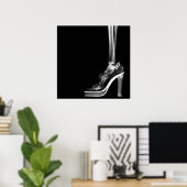 POSTER XRAY HIGEL LADY SKELETON FOOT B&W (Bureau à domicile)