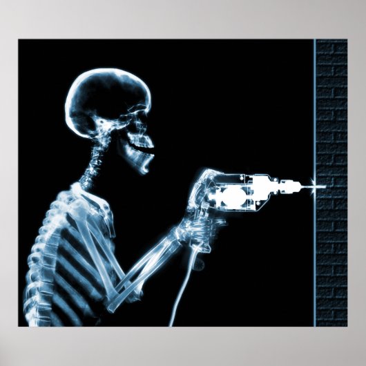 POSTER XRAY SKELETON DRILL BLACK BLUE (Devant)