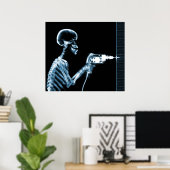 POSTER XRAY SKELETON DRILL BLACK BLUE (Bureau à domicile)
