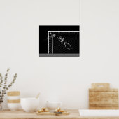 POSTER XRAY SKELETON SOCCER GOALIE WHITE NOIR (Cuisine)
