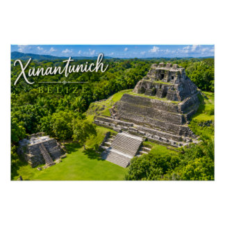 Poster Xunantunich Belize site archéologique maya