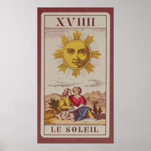 Poster XVIIII Le Soleil, carte tarot française du Soleil