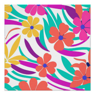 Poster Y2K Bold Fleur sauvage Nostalgale vibrante Art du 