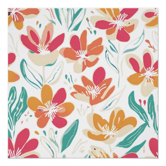 Poster Y2K Bold Fleur sauvage Nostalgale vibrante Art du (Devant)