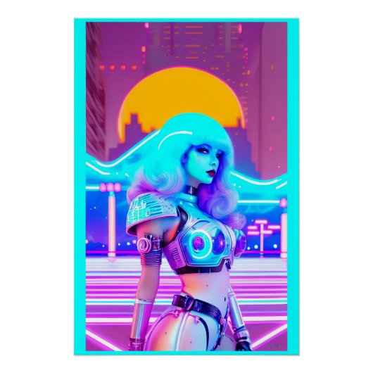 Poster Y2Kayla dans son blues Cyberwave (Devant)